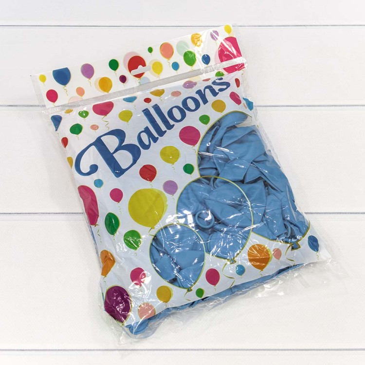 12300/11 Шарики воздушные из латекса "Пастель" 12"/30см (100 шт.) 2,8г Голубой 1/50