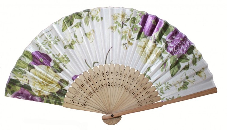 108168 Веер из бамбука и шёлка 21 см микс расцветок