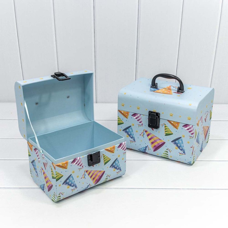 7202910/1 Коробки "Чемодан" Набор 1/2 22*17*17,8 Голубой 1/18