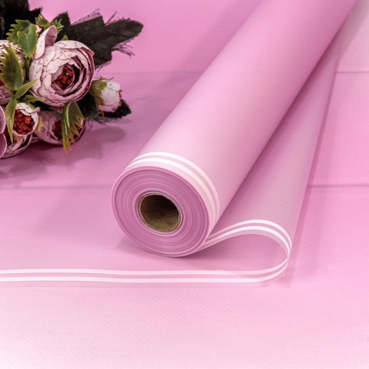 1824/673	Плёнка 58 см 800 г матовая с двойной белой полосой 55мкм Светло-пурпурный 1/12