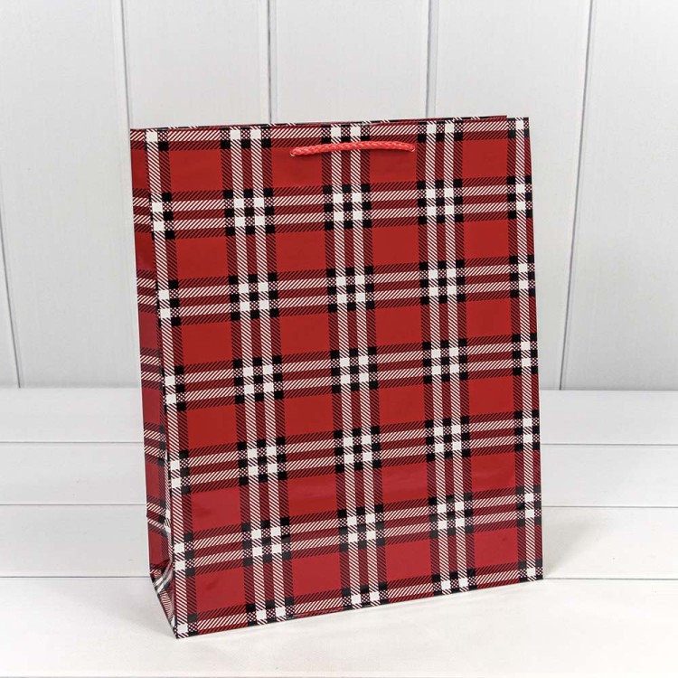 00038C Пакет подарочный "Клетки и полоски" (микс) 26*32*10 128г 1/20 1/360