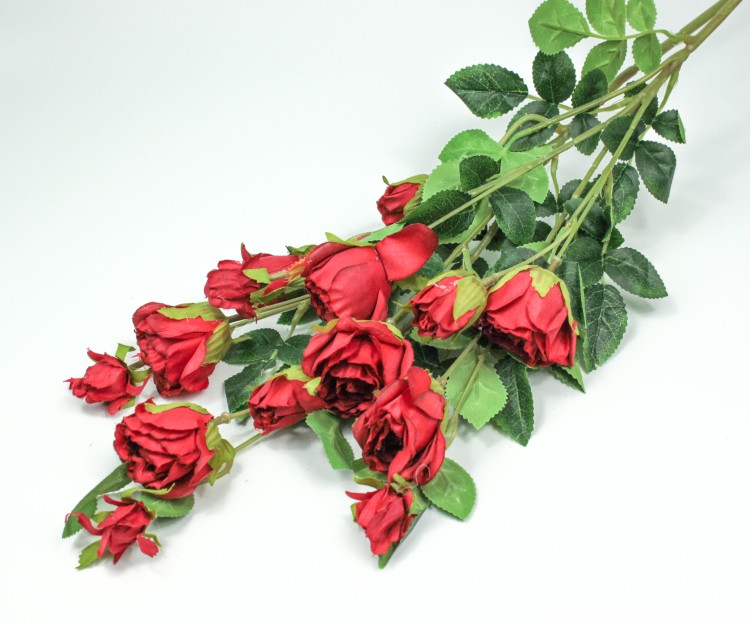 303-02-088/01 Искусственные цветы Кустовые Розы 80 см Красный 1/2 