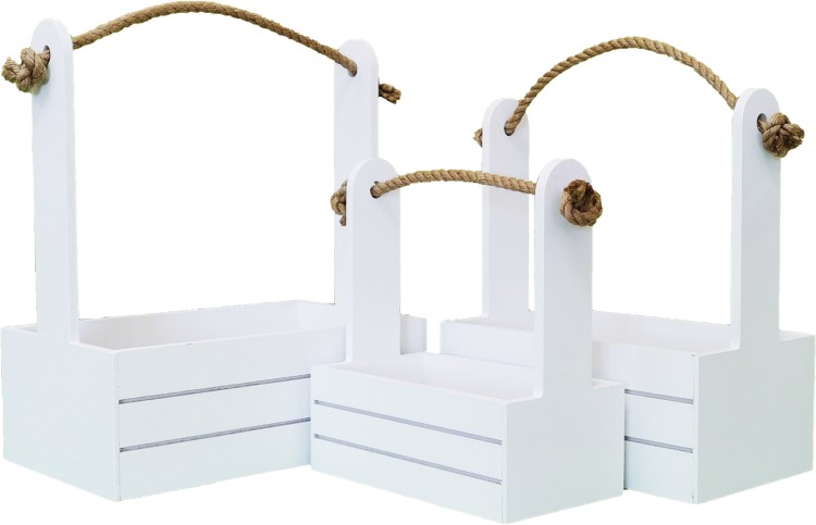 0010212 Ящик для декора Набор 3 в 1 (29*18*33,25*15*30,21*12*23) Белый