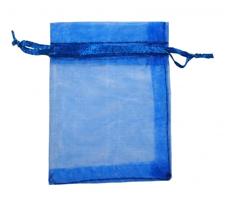 000801-2K Мешочки из органзы 20*30 см однотонные синий 1/100 1/3000