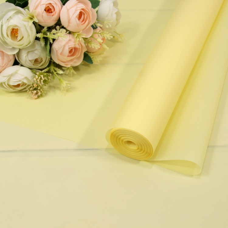 90057/0131 Плёнка 0,59*34м 900г матовая однотонная 55мкм Светло-жёлтый 1/6 1/12 90057/0131 Плёнка 0,59*34м 900г матовая однотонная 55мкм Светло-жёлтый 1/6 1/12