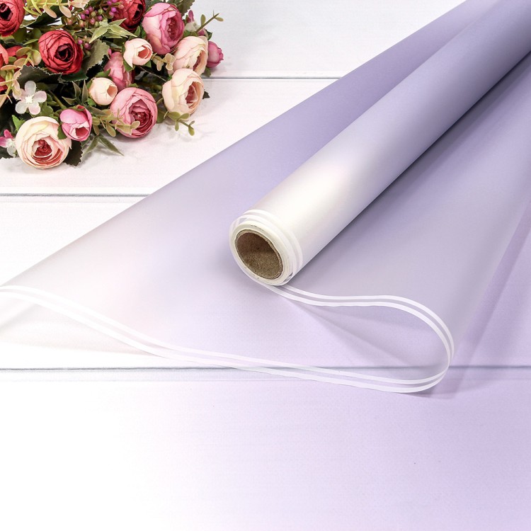 1624/2635 Плёнка 0,58*10м матовая с двойной белой полосой 55мкм Светло-фиолетовый 1/30