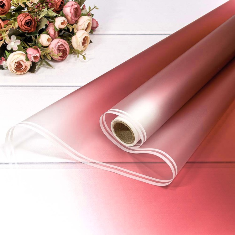 1624/3517 Плёнка 0,58*10м матовая с двойной белой полосой 55мкм Бордовый 1/30	