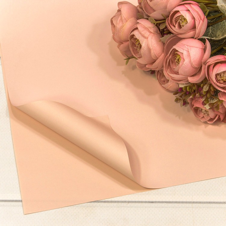 1698/4031 Плёнка в листах 60*60 (20 шт.) матовая "Корейская" 55мкм Абрикосовый-4031 1/60