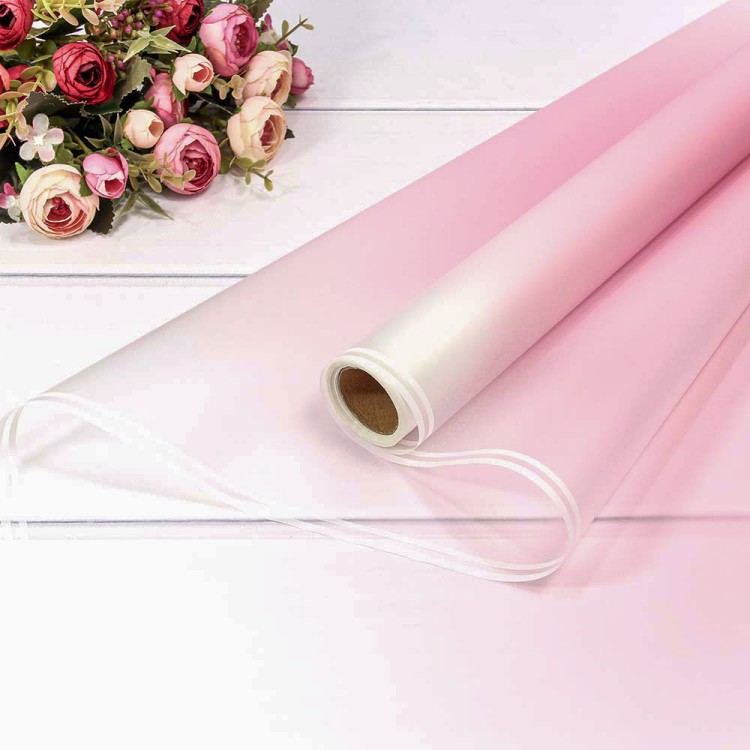 1624/217	Плёнка 0,58*10м матовая с двойной белой полосой 55мкм Розовый 1/30