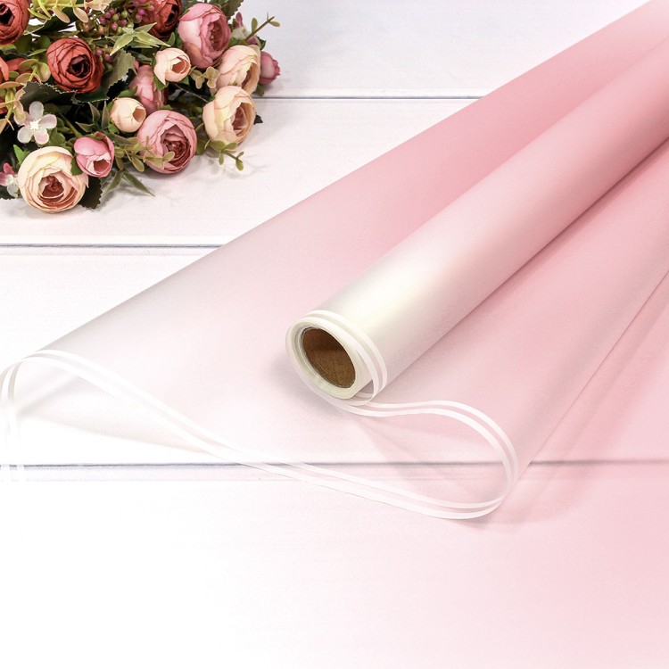 1624/3595 Плёнка 0,58*10м матовая с двойной белой полосой 55мкм Серовато-розовый 1/30	